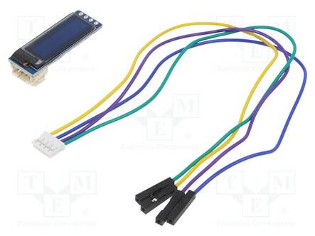 OLED NÄYTTÖ - 0,91" - 128X32 - 36X12,5MM - VALKOINEN - PIN: 8 - 3,3÷5VDC - Graafiset OLED-näytöt - WSH-14657 - 1