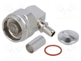 LIITIN: N - PISTOKE - UROS - 90° KULMA - 50OHM - JUOTETTAVA,PURISTUS - N liittimet - J01020A0097 - 2