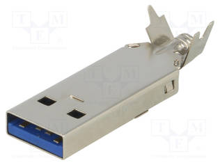 LIITIN: USB A - PISTOKE - JOHTOON - JUOTETTAVA - PIN: 9 - SUORA - 1A - 30V - USB liittimet - KEYS947 - 1