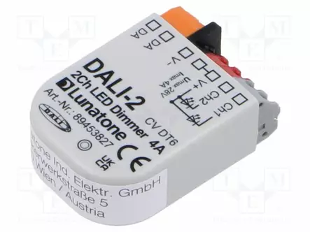 VIRTALÄHDE: IMPULSSI - LED - DALI - 12÷28VDC - IP20 - 40X28X14MM - OUT: 2 - LED teholähteet - 89453827 - 1