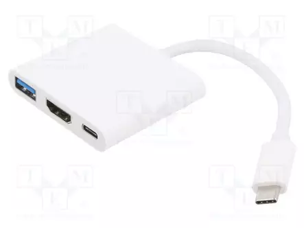 ADAPTERI - USB 3.0,USB 3.1 - NIKKELÖITY - 0,2M - VALKOINEN - USB kaapelit ja adapterit - AK-AD-57 - 1