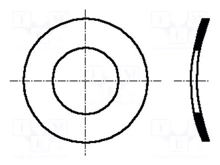 JOUSIALUSLEVY,KAARI-M6 - D=11MM - H=1,1MM - DIN 137A - BN 677 - Aluslevyt ja prikat - B6BN677 - 1
