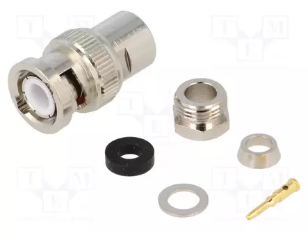 LIITIN: BNC - PISTOKE - UROS - SUORA - 50OHM - 5MM - B9907,RG223V,RG58 - BNC liittimet - BNC-107 - 1