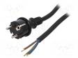 KAAPELI - 3X2,5MM2 - CEE 7/7 (E/F) PISTOKE,JOHDOT - KUMI - 4M - MUSTA - Tietokone- ja  laitejohdot - W-97277 - 1