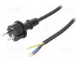 KAAPELI - 3X2,5MM2 - CEE 7/7 (E/F) PISTOKE,JOHDOT - PVC - 5M - MUSTA - Tietokone- ja laitejohdot - W-98397 - 1