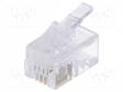 LIITIN: RJ10 - PISTOKE - PIN: 4 - SUOJAAMATTOMAT - KULLATTU - 4P4C - UROS - RJ liittimet - LOG-MP0017 - 1