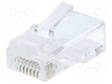 LIITIN: RJ45 - PISTOKE - CAT: 6 - SUOJAAMATTOMAT,LÄPIVIENTILIITIN - RJ liittimet - LOG-MP0027 - 1