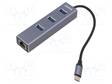 USB HUB - RJ45-PISTORASIA,USB A-PISTORASIA X3,USB C-PISTOKE - Tietokonetarvikkeet - muut - SAVAK-57 - 1