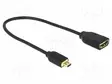 KAAPELI - HDMI-PISTORASIA,MICRO HDMI PISTOKE - PIT: 0,2M - MUSTA - HDMI, DVI, DisplayPort johdot - DELOCK-65687 - 1