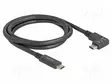KAAPELI - USB C PISTOKE,USB C-PISTOKE 90° VASEN/OIKEA - 1M - MUSTA - USB kaapelit ja adapterit - DELOCK-80037 - 1