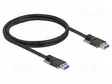 KAAPELI - USB A PISTOKE,MOLEMMIN PUOLIN - 1M - MUSTA - 26AWG,27AWG - USB kaapelit ja adapterit - DELOCK-80997 - 1
