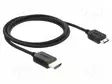 KAAPELI - HDMI-PISTOKE,MOLEMMIN PUOLIN - TEKSTIILI - PIT: 1M - MUSTA - HDMI, DVI, DisplayPort johdot - DELOCK-81687 - 1
