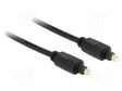 KAAPELI - TOSLINK-PISTOKE,MOLEMMIN PUOLIN - 1M - MUSTA - ØJOH: 5MM - Muut audio-videokaapelit - DELOCK-82887 - 2