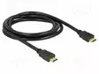 KAAPELI - HDMI-PISTOKE,MOLEMMIN PUOLIN - PIT: 2M - MUSTA - 28AWG - HDMI, DVI, DisplayPort johdot - DELOCK-84407 - 1