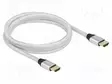 KAAPELI - HDMI-PISTOKE,MOLEMMIN PUOLIN - TEKSTIILI - PIT: 2M - HOPEA - HDMI, DVI, DisplayPort johdot - DELOCK-85367 - 1