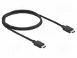 KAAPELI - HDMI-PISTOKE,MOLEMMIN PUOLIN - TEKSTIILI - PIT: 1M - MUSTA - HDMI, DVI, DisplayPort johdot - DELOCK-85387 - 1