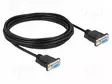 KAAPELI - D-SUB 9PIN RASIA,MOLEMMIN PUOLIN - PVC - PIT: 5M - MUSTA - Tietokonekaapelit ja -adapterit - DELOCK-86607 - 1