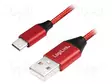 KAAPELI - USB 2.0 - USB A PISTOKE,USB C PISTOKE - 0,3M - PUNAINEN - USB kaapelit ja adapterit - CU0147 - 1