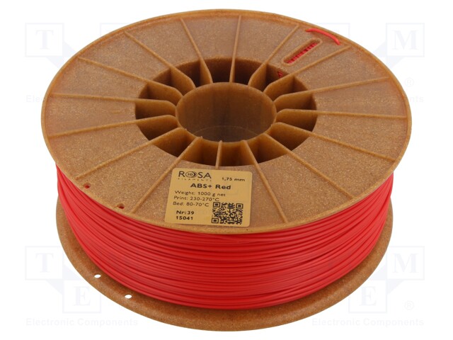 3D FILAMENTTI ABS+ - 1,75MM - PUNAINEN - 230÷270°C - 1KG - 3D Filamentit - ROSA-3847 - 1
