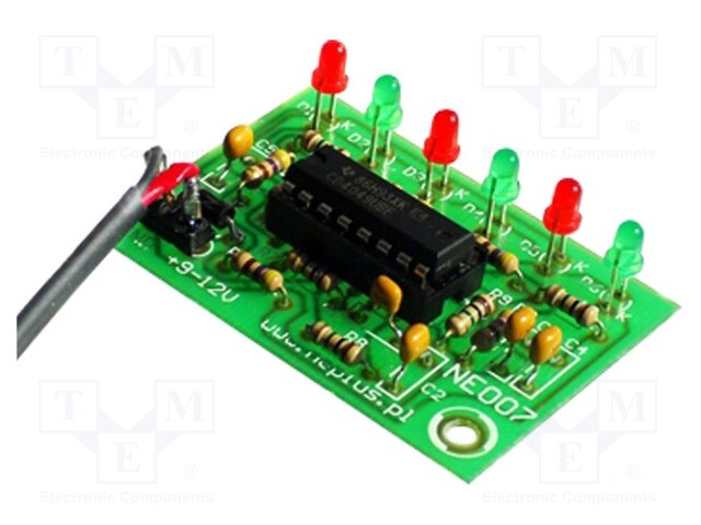 6 LED VALOTEHOSTE - 9VDC - VISUAALISET TEHOSTEET - DIODIEN LM: 6 - Piirilevyjen valmistus - ZSM-NE007 - 1