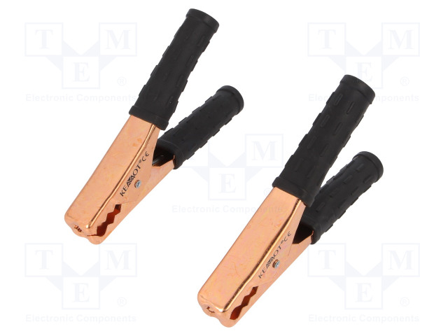 HAUENLEUKA - 200A - LEVITYSALUE: MAX.200MM - KOK.PIT: 150MM - MUSTA - Krokotiili klipsit - ZAC-0407 - 1