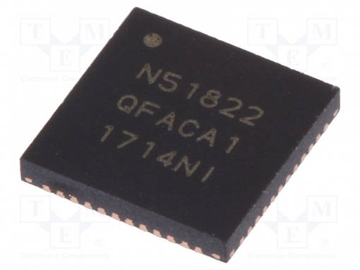 IC: SOC - QFN48 - 32KBRAM,256KBFLASH - 16BIT AJASTIMET: 3 - 1,8÷3,6VDC - Mikrokontrollerit - muut - NRF51822-QFAC-R7 - 1