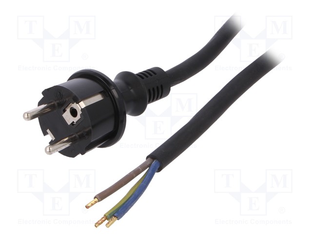 KAAPELI - 3X2,5MM2 - CEE 7/7 (E/F) PISTOKE,JOHDOT - KUMI - 4M - MUSTA - Tietokone- ja  laitejohdot - W-97277 - 1