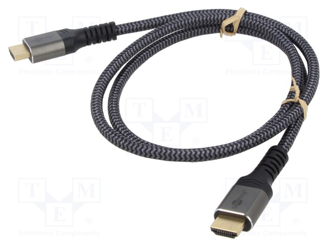 KAAPELI - HDMI-PISTOKE,MOLEMMIN PUOLIN - PVC - TEKSTIILI - PIT: - HDMI, DVI, DisplayPort johdot - GOOBAY-PLUS-64997 - 1