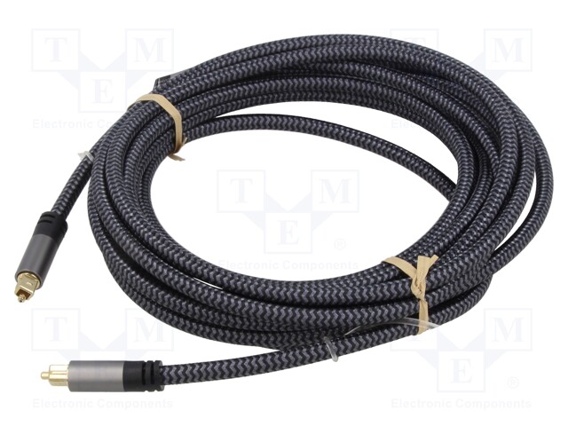 KAAPELI - TOSLINK-PISTOKE,MOLEMMIN PUOLIN - 5M - MUSTA-HARMAA - PVC - Muut audio-videokaapelit - GOOBAY-PLUS-65307 - 1