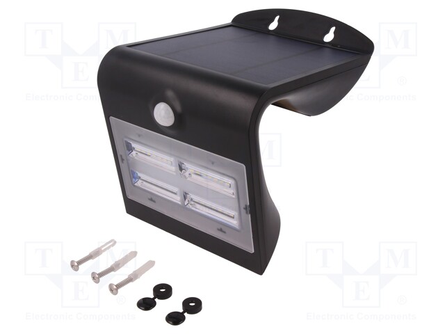 LED AURINKOENERGIALAMPPU - 3,2W - ULK.KOOT: 212X140X109,2MM - IP65 - LED lamput - GOOBAY-45807 - 1