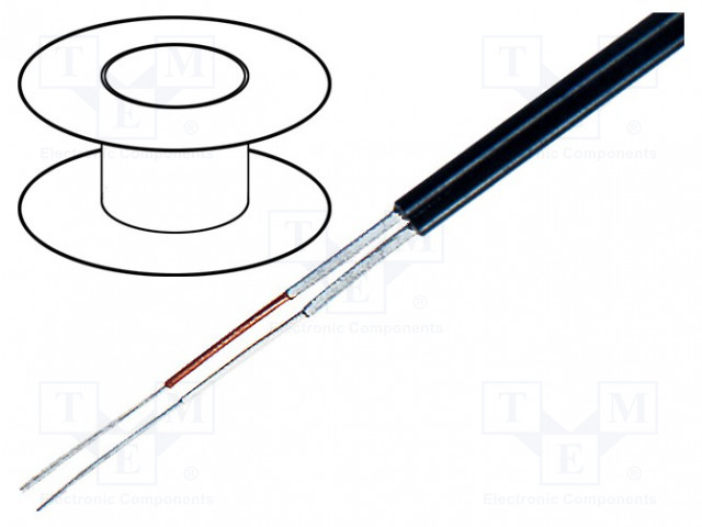 MIKROFONIKAAPELI-2X0,1MM2 - MUSTA - TINATTU,OFC - -15÷70°C - Mikrofonikaapelit - TAS-C117 - 1