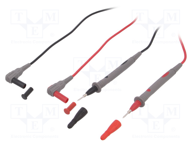 MITTAUSJOHDOT - UMAX: 1KV - IMAX: 10A - PIT: 900MM - MUSTA,PUNAINEN - Mittausjohdot - UTL27 - 1