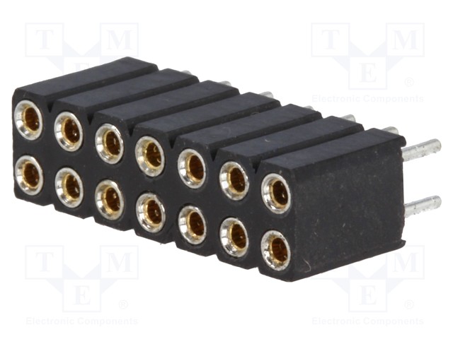 PIIKKIRIMALIITIN - N LIITINAARAS - PIN: 14 - THT - SUORA - 2,54MM - 2X7 - Piikkirimaliittimet - ZL307-2X7 - 1