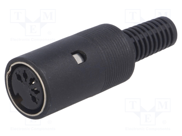 LIITIN: DIN - PISTOKE - NAARAS - PIN: 5 - 180° - SUORA - JOHTOON - DIN liittimet - DC-007 - 1