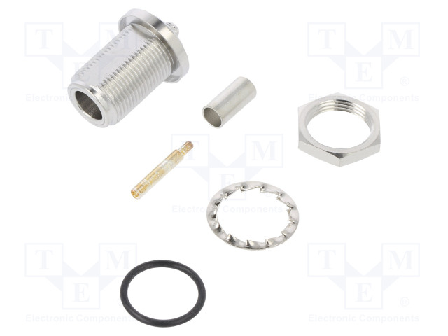 LIITIN: N - PISTOKE - NAARAS - SUORA - 50OHM - PURISTETTAVA - HOPEOITU - N liittimet - J01021A0147 - 1