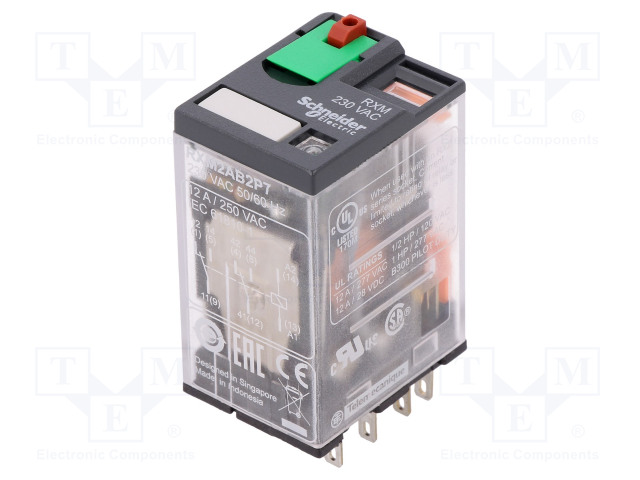 RELE - DPDT - UKELAN: 230VAC - 5A/250VAC - 5A/28VDC - Teollisuusreleet - RXM2AB2P7 - 1