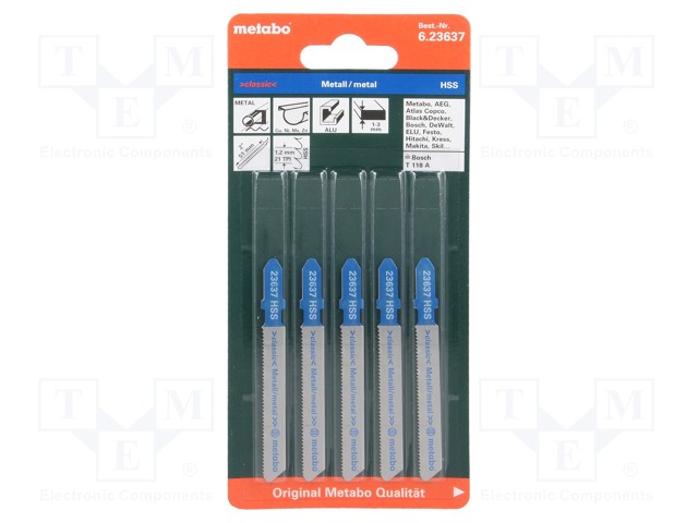 SAHATERÄ-SARJA - PELTIÄ - 51MM - BASIC METAL - 5KPL - Sahat ja rautasahat - MTB.623637 - 1