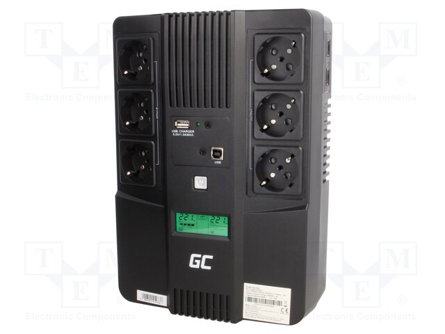 UPS VIRTALÄHDE - 480W - 800VA - 207÷253V - 270X190X92MM - 9AH - 50÷60HZ - UPS ja tietokeneen virtalähteet - GC-UPS07 - 1