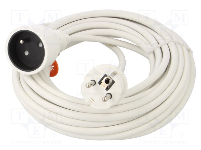 VERKKOJATKOKAAPELI - 3X1,5MM2 PVC - VALKOINEN - 16A - STANDARD - Jatkojohdot ja -haaroittimet - W-97417 - 1