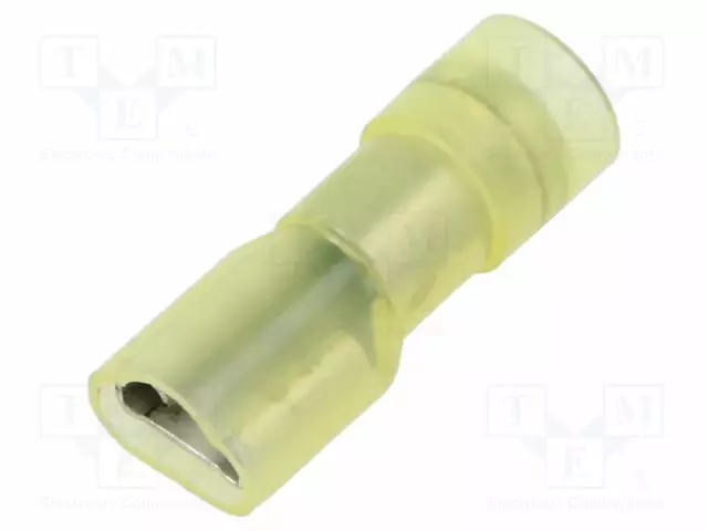 PURISTUSLIITIN - LITTEÄ - 6,3MM - 0,8MM - ERISTETTY - KELTAINEN - MESSINKI - Eristetyt liittimet - 3967 - 1