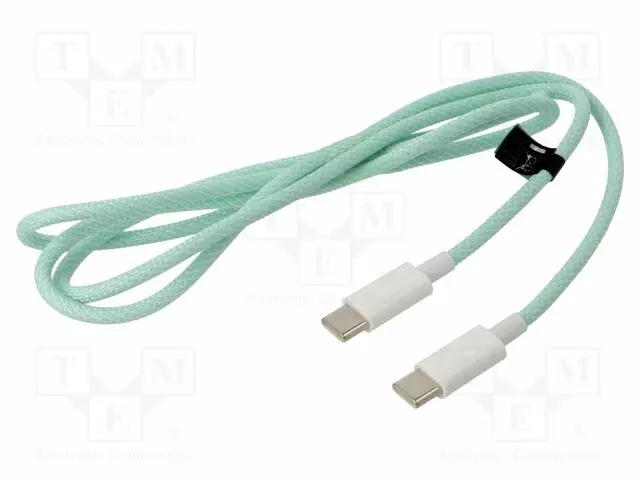 KAAPELI - USB 2.0 - USB C PISTOKE,MOLEMMIN PUOLIN - 1M - VIHREÄ - 60W - USB kaapelit ja adapterit - CU0347 - 1