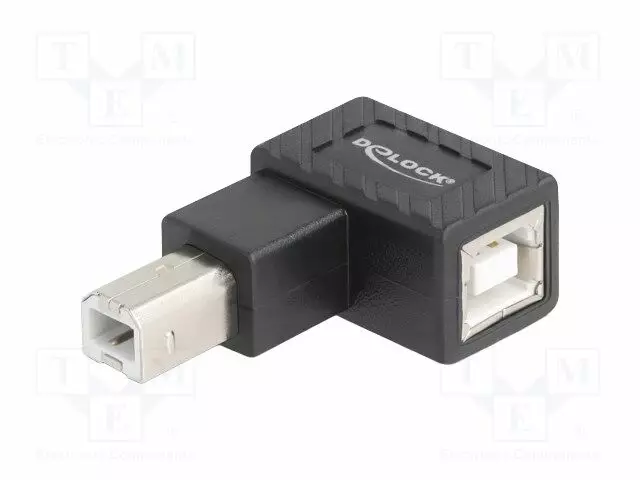 ADAPTERI - USB 2.0 - USB B RASIA,USB B-PISTOKE 90° VASEN/OIKEA - USB kaapelit ja adapterit - DELOCK-67207 - 1
