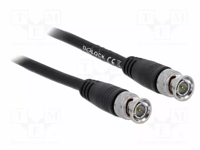 KAAPELI BNC-UROS-MOLEMMIN PUOLIN - MUSTA - ØJOH: 6,1MM - 75OHM - Antennijohdot - DELOCK-80087 - 1