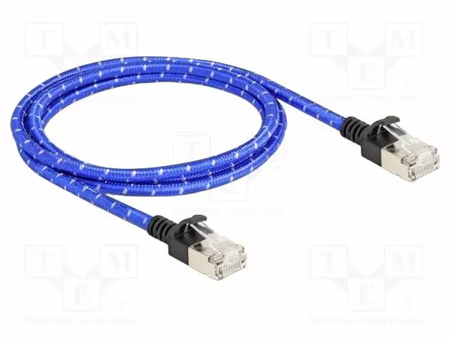 PATCH KAAPELI - U/FTP - CAT: 6A - RJ45-PISTOKE,MOLEMMIN PUOLIN - 1M - RJ45 Ethernet kaapelit - DELOCK-80377 - 1