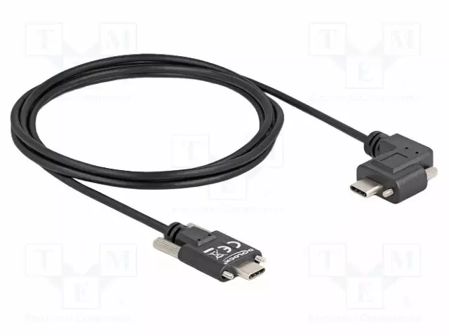 KAAPELI - USB 2.0 - USB C PISTOKE,USB C KULMALIITIN - 2M - MUSTA - USB kaapelit ja adapterit - DELOCK-80957 - 1