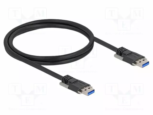 KAAPELI - USB A PISTOKE,MOLEMMIN PUOLIN - 1M - MUSTA - 26AWG,27AWG - USB kaapelit ja adapterit - DELOCK-80997 - 1