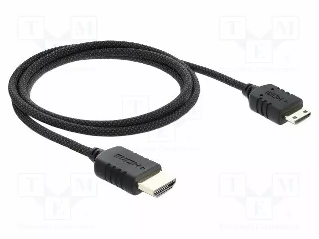 KAAPELI - HDMI-PISTOKE,MOLEMMIN PUOLIN - TEKSTIILI - PIT: 1M - MUSTA - HDMI, DVI, DisplayPort johdot - DELOCK-81687 - 1