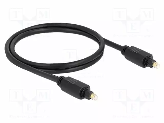 KAAPELI - TOSLINK-PISTOKE,MOLEMMIN PUOLIN - 1M - MUSTA - ØJOH: 5MM - Muut audio-videokaapelit - DELOCK-82887 - 1