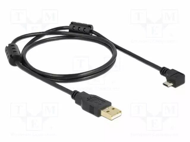 KAAPELI - USB 2.0 - 1M - MUSTA - LIITTIMEN VÄRI: MUSTA - USB kaapelit ja adapterit - DELOCK-83147 - 1