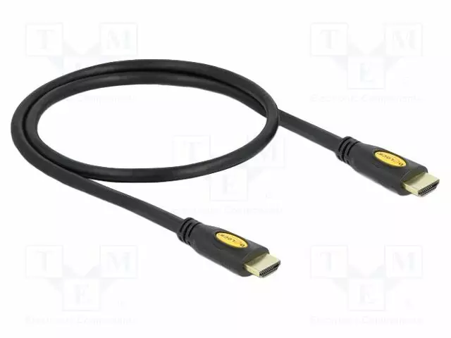 KAAPELI - HDMI 1.4,HIGH SPEED + ETHERNET - PIT: 0,5M - MUSTA - 28AWG - HDMI, DVI, DisplayPort johdot - DELOCK-83737 - 1